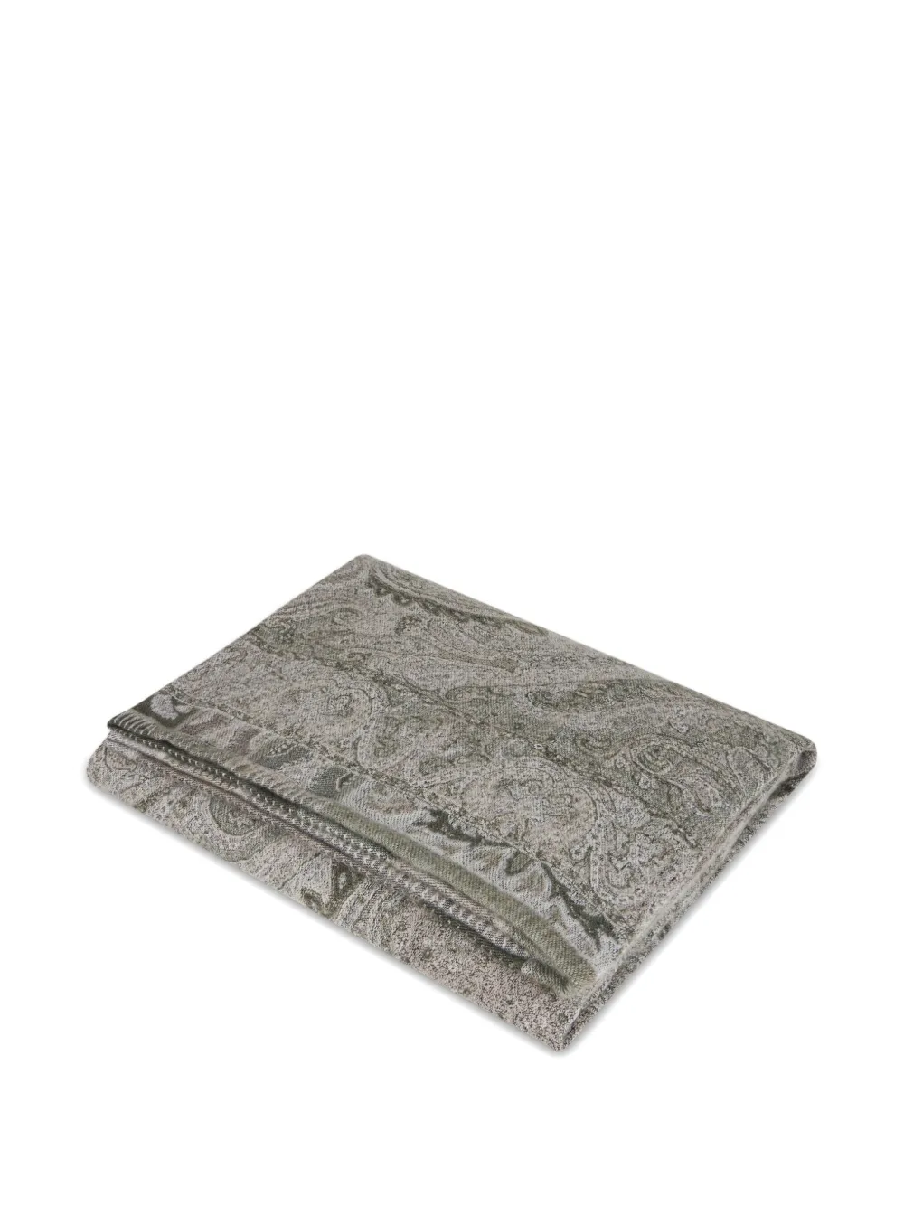 Etro Home Paisley-pattern Wool Throw Blanket (200 X 200cm) In Gray