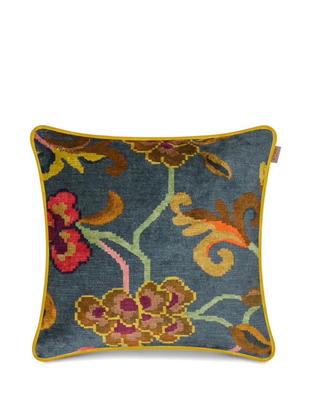 Etro Home Floral-motif Striped Cushion (45 X 45cm) In Blue