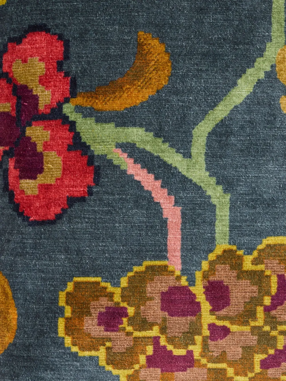 Etro Home Floral-motif Striped Cushion (45 X 45cm) In Blue