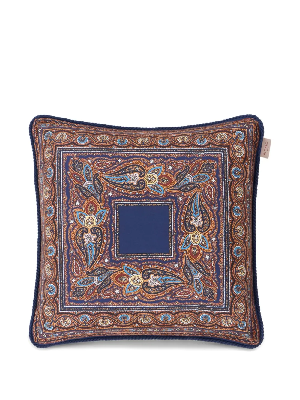 Etro Home Floral-paisley Silk Cushion (45cm X 45cm) In Blue