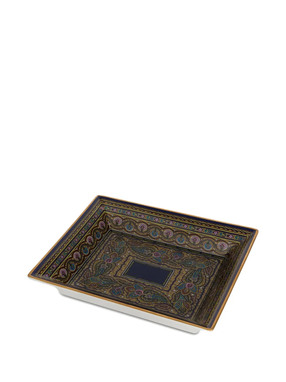 Paisley-Pattern Porcelain Tray (20cm X 16cm)