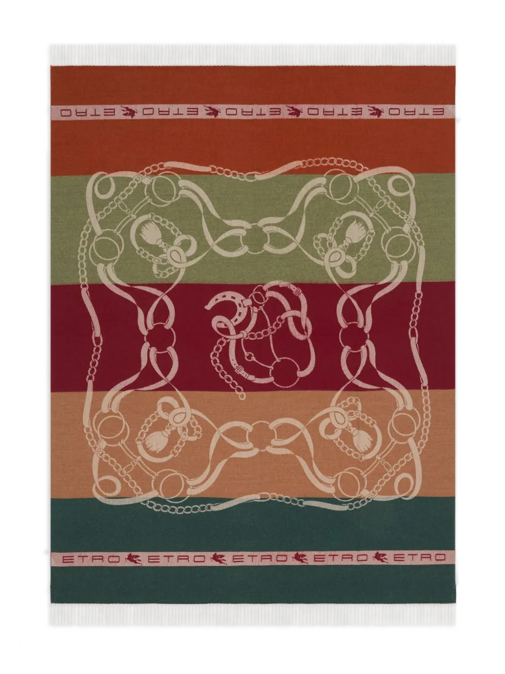Etro Home Horse Heraldic Pattern Blanket (140 X 180 Cm) In Multi
