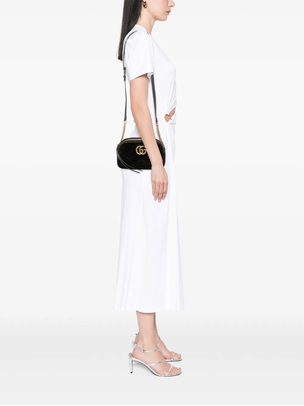  Gucci Pre-owned Bandolera Gg Marmont Matelasse Pequeña 2016-2025 - Negro 
