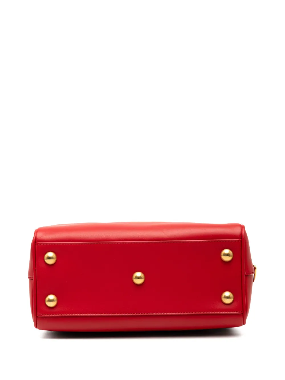 Pre-owned Saint Laurent 2014 Baby Leather Classic Duffle Satchel In Red