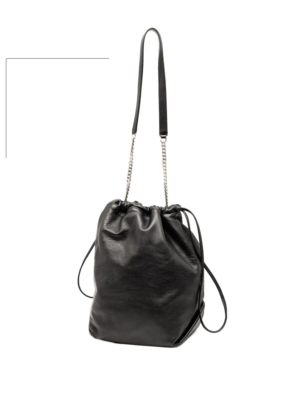 Pre-owned Saint Laurent 2018 Small Lambskin Teddy Bucket Bag In Black