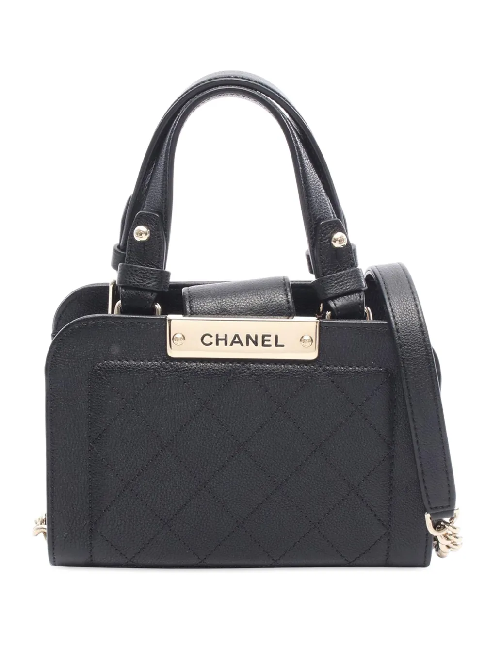 CHANEL Pre-Owned 2016-2017 CC Quilted Label Click crossbody bag - Nero