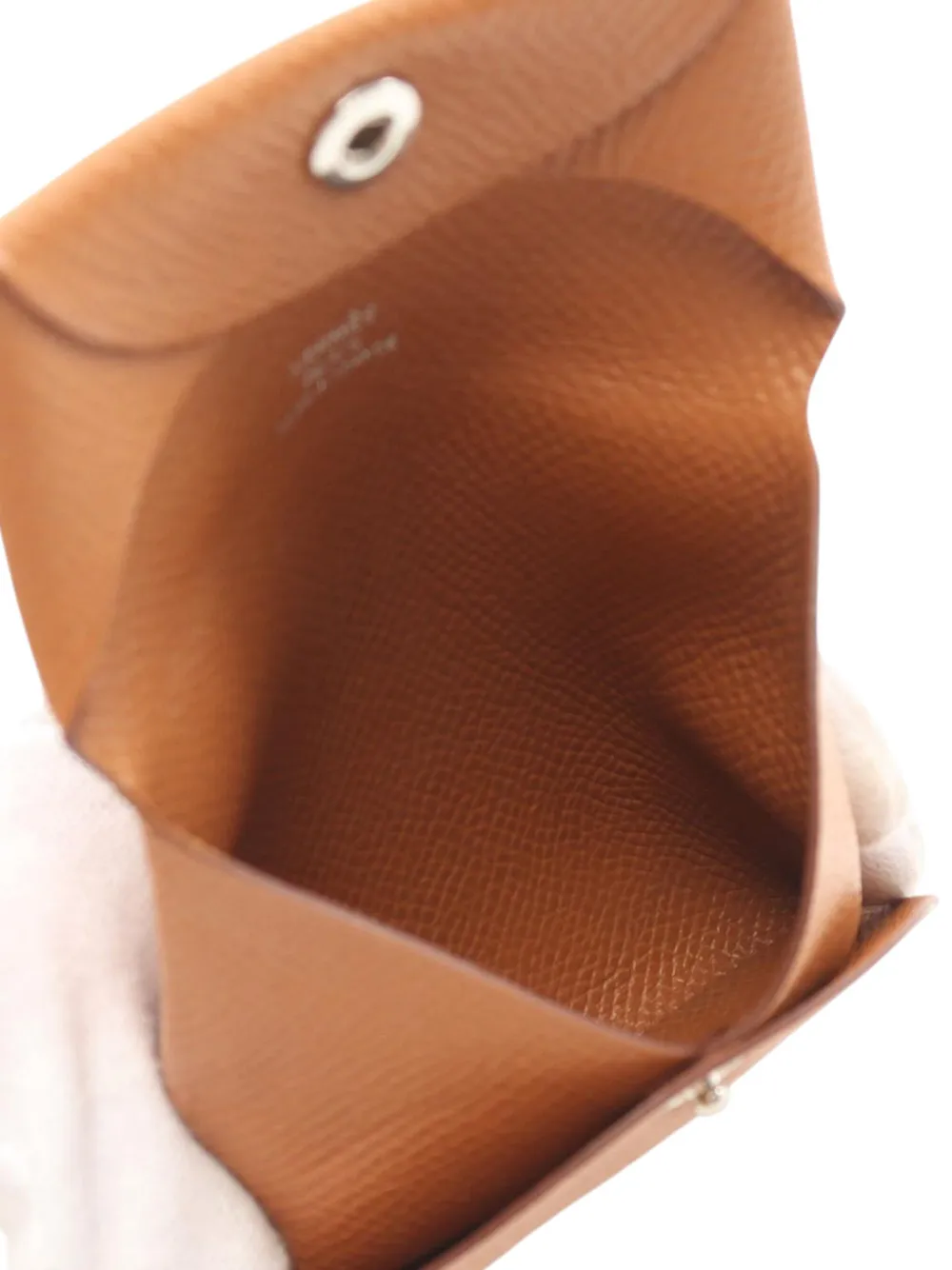 Pre-owned Hermes 2023 Epsom Bastia Coin Pouch In Brown