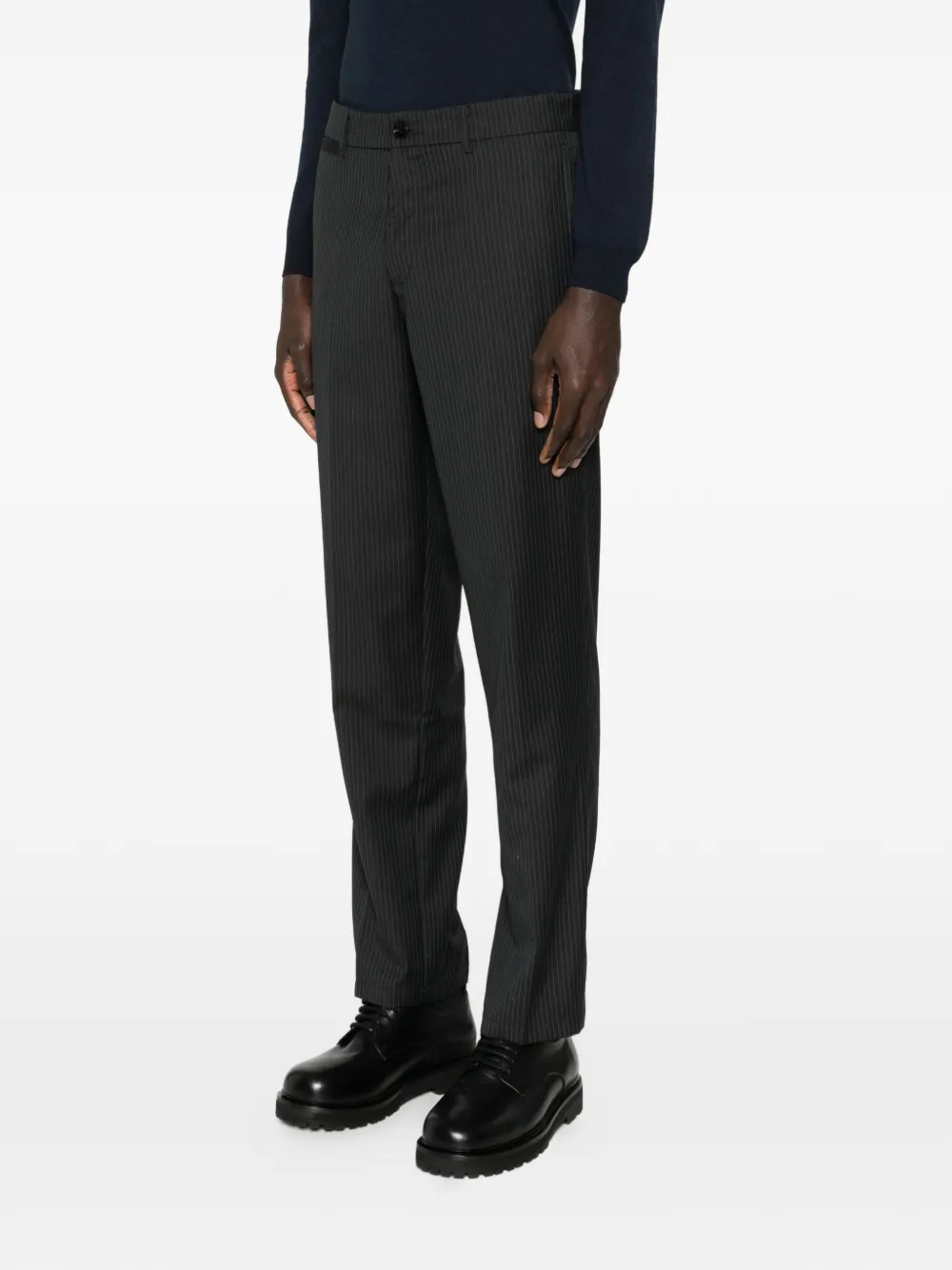  Samsoe Samsoe Pinstripe Tailored Trousers - Black 