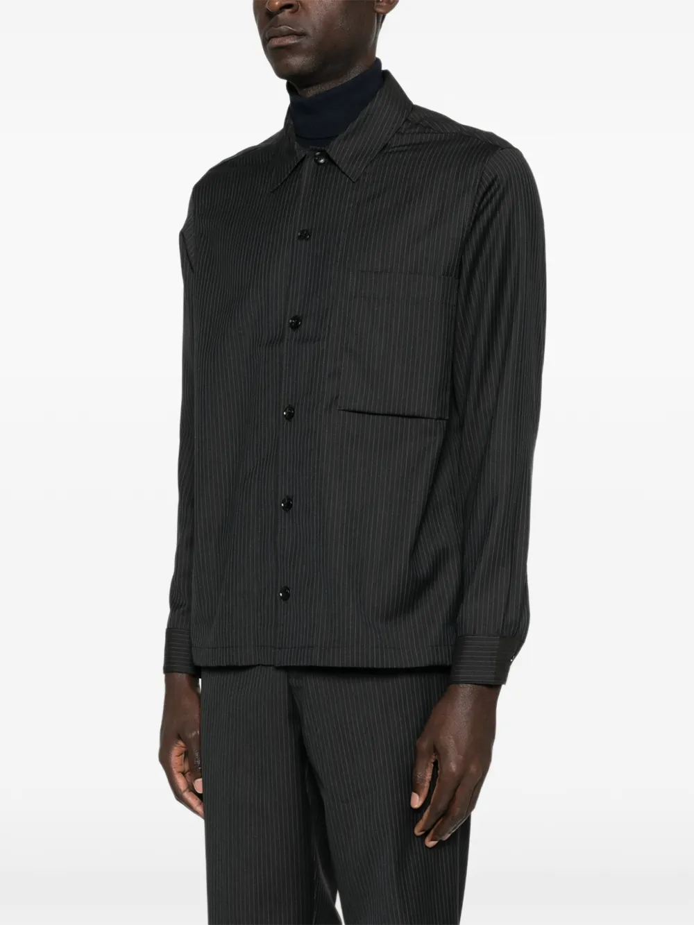  Samsoe Samsoe Pinstripe Buttoned Shirt - Black 