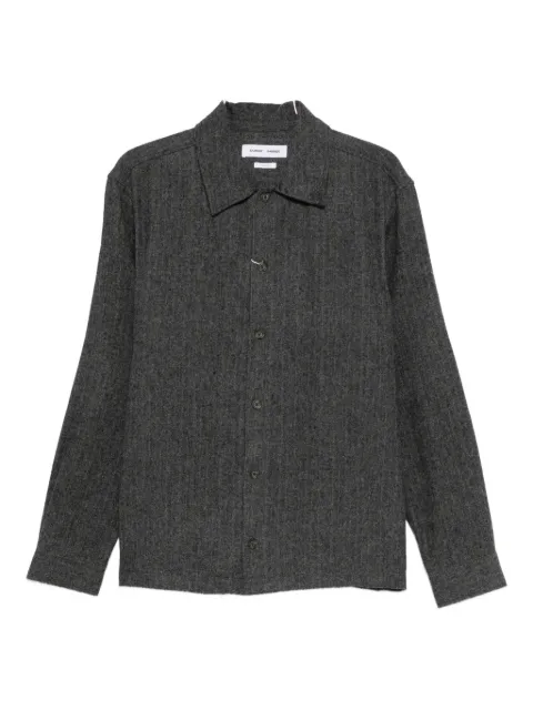 SAMSOE SAMSOE herringbone buttoned shirt jacket