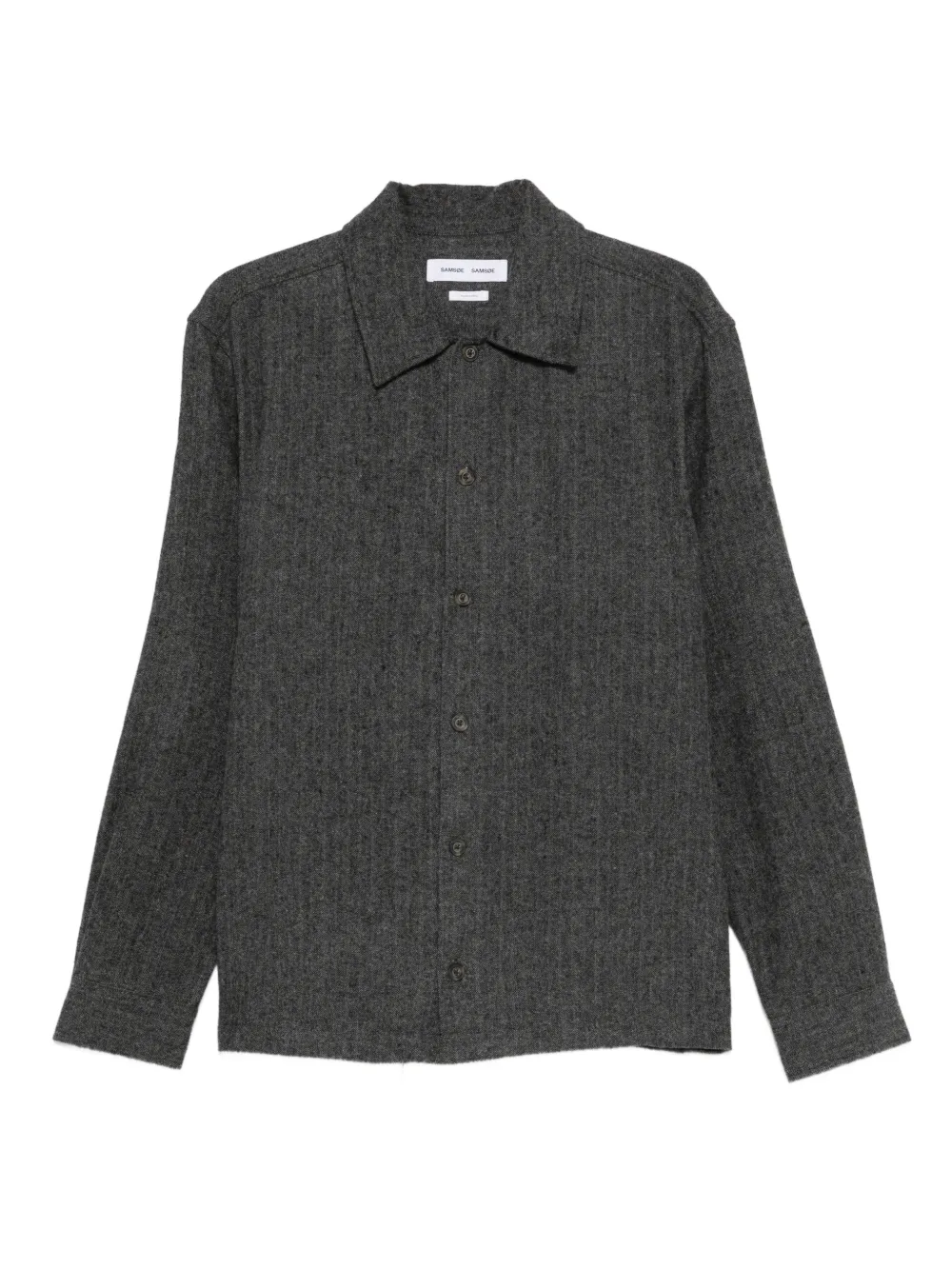 SAMSOE SAMSOE herringbone buttoned shirt jacket | Grey | Image 1