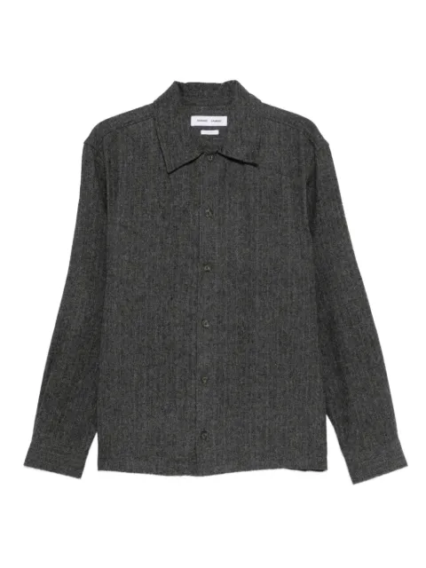 SAMSOE SAMSOE herringbone buttoned shirt jacket
