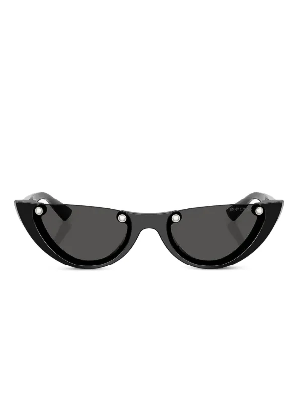 JIMMY CHOO ラウンドフレーム サングラス Jimmy Choo Eyewear スタッズ ジオメトリックフレーム サングラス
