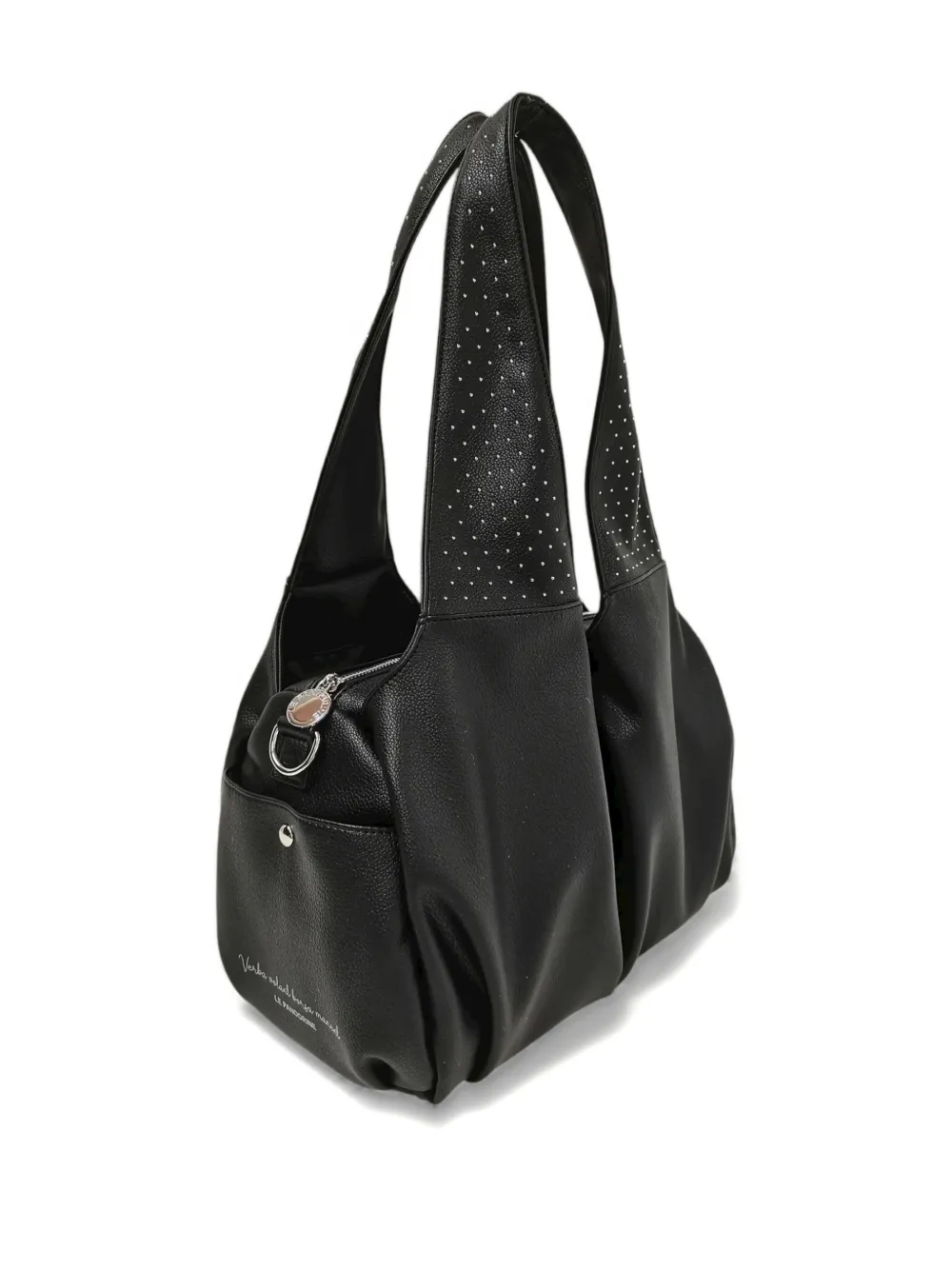 Le Pandorine Brenda Studded Shoulder Bag In Black