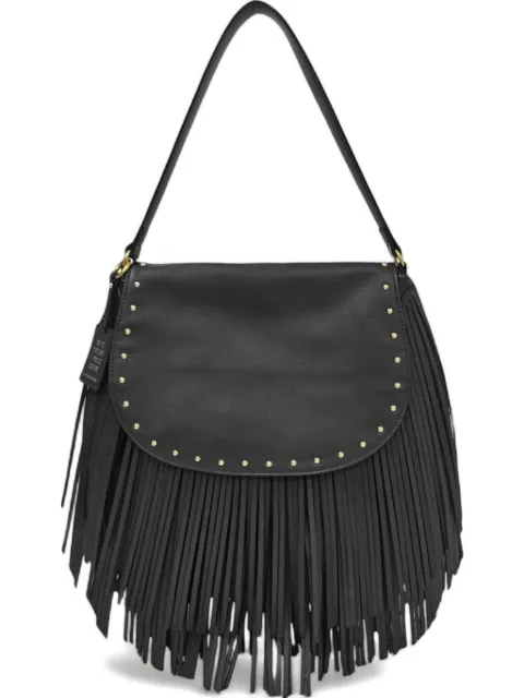 LE PANDORINE Fringe studded shoulder bag