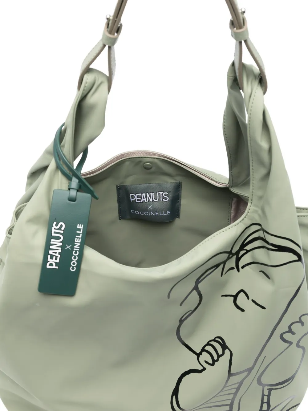 Coccinelle X Peanuts Graphic-print Tote Bag In Green