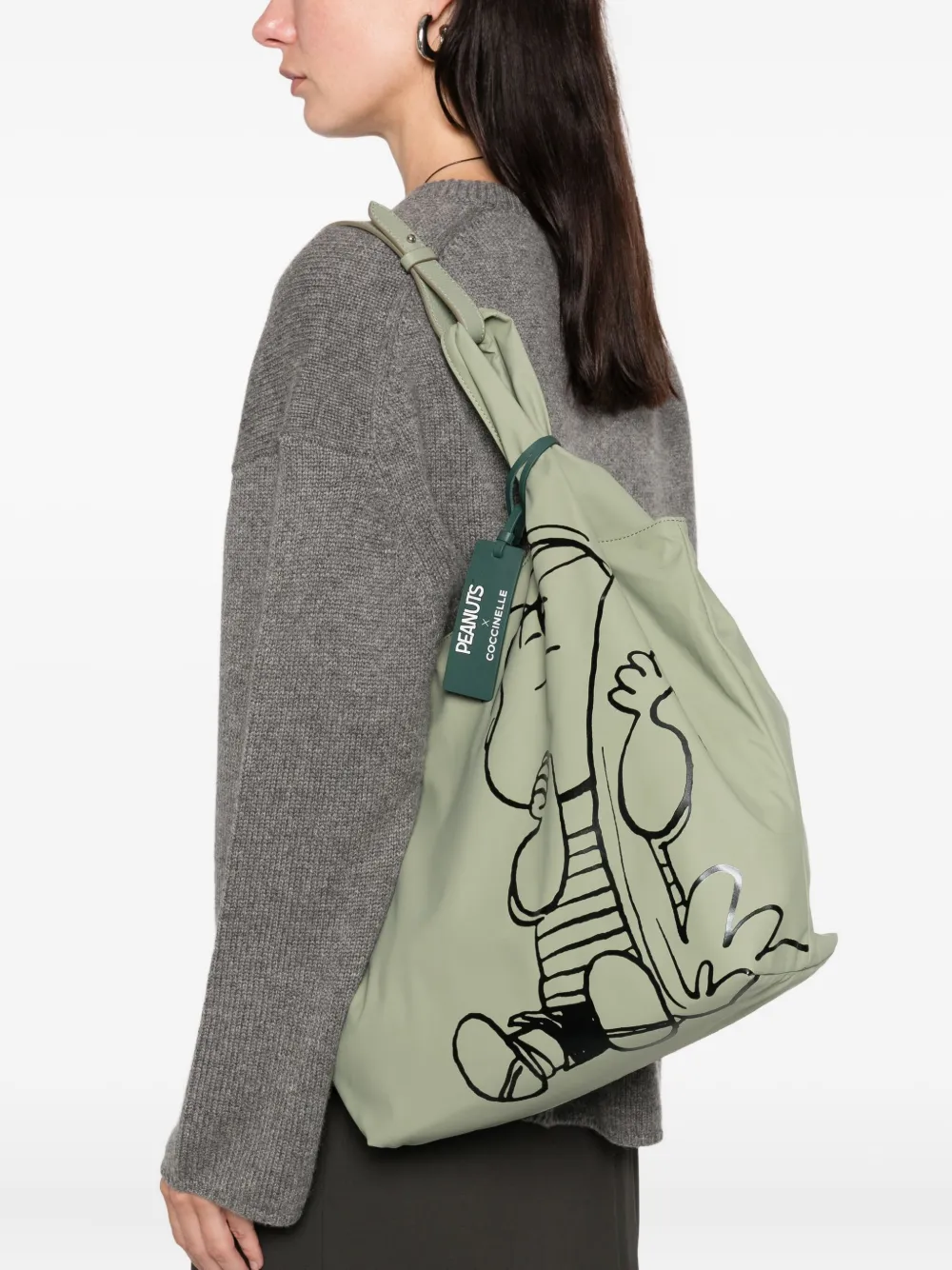 Coccinelle X Peanuts Graphic-print Tote Bag In Green
