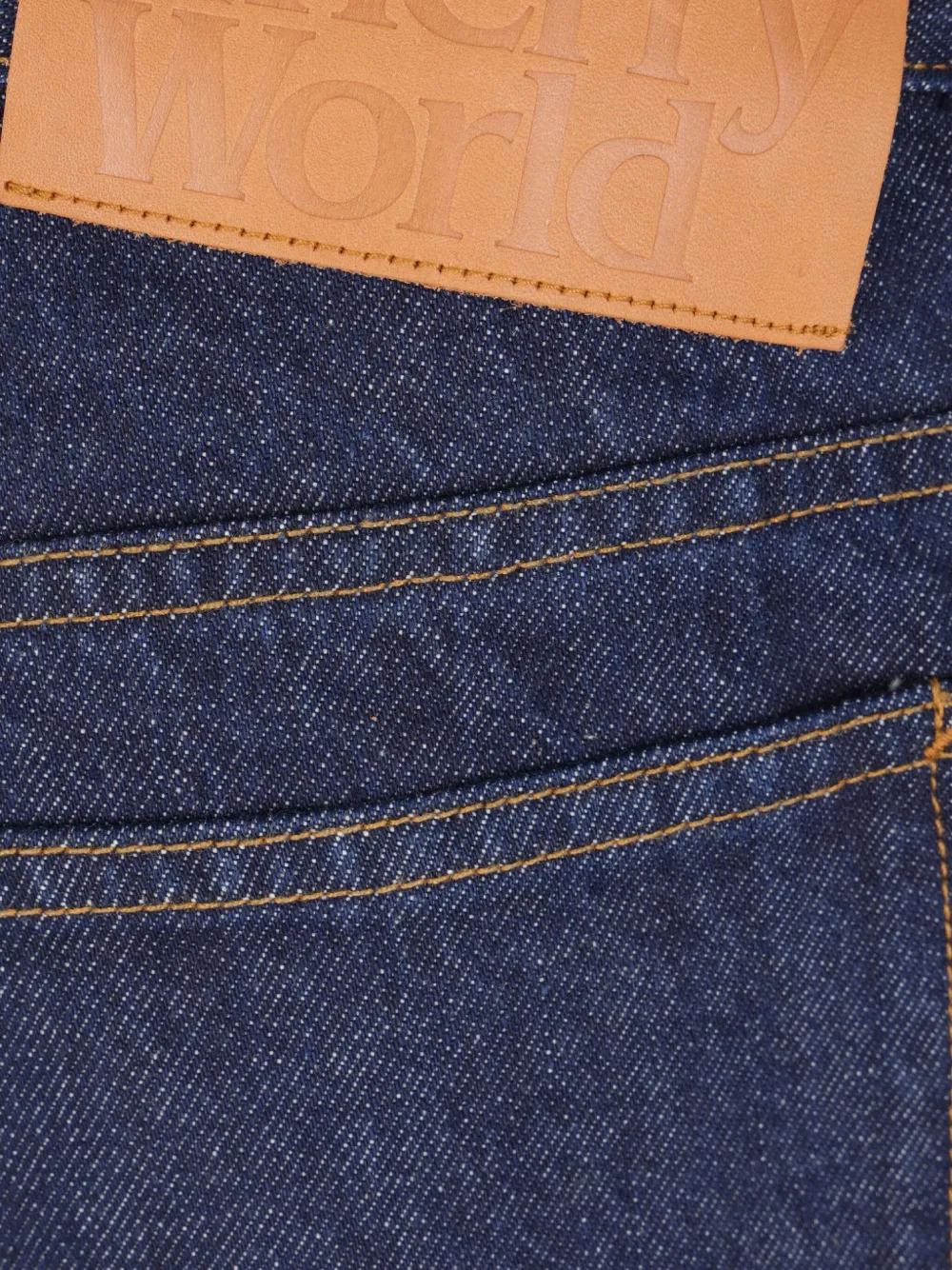 Cherry World Embroidered Jeans In Blue