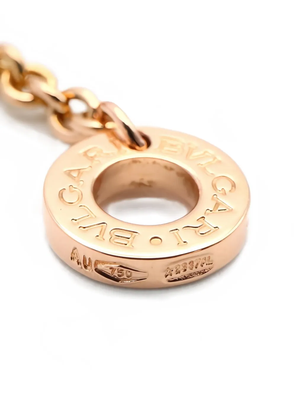 Pre-owned Bvlgari 2010s 18k Rose Gold B.zero1 Ring-pendant Necklace In Pink