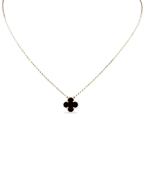 Van Cleef & Arpels Pre-Owned 18K yellow gold Alhambra onyx necklace