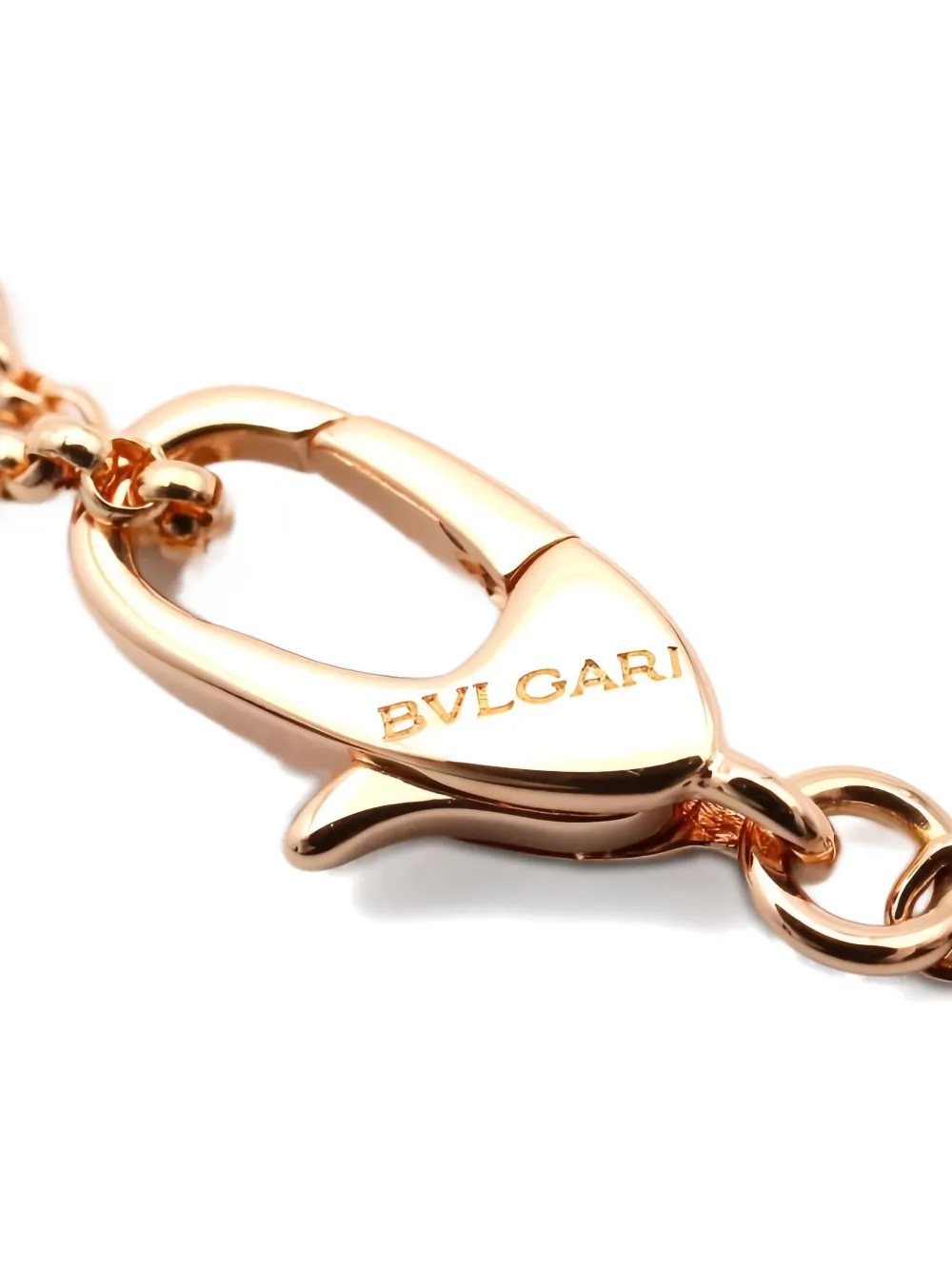 Pre-owned Bvlgari 2010s 18k Rose Gold Circle-pendant Mother Of Pearl Bracelet In Pink