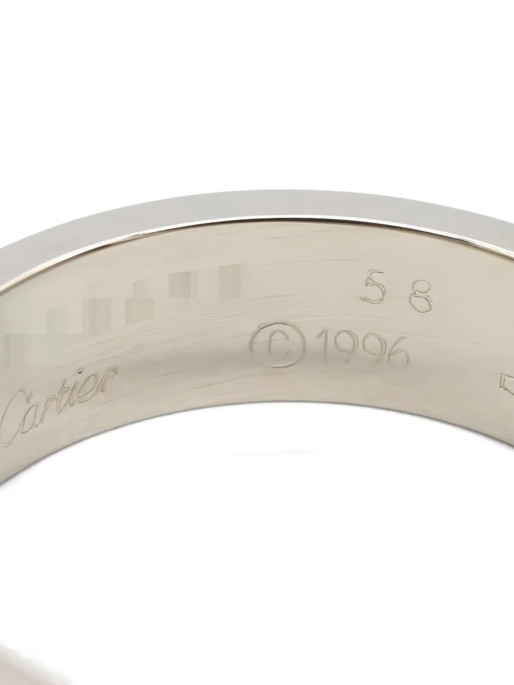 Pre-owned Cartier 10s 18k White Gold Love Ring In Silver