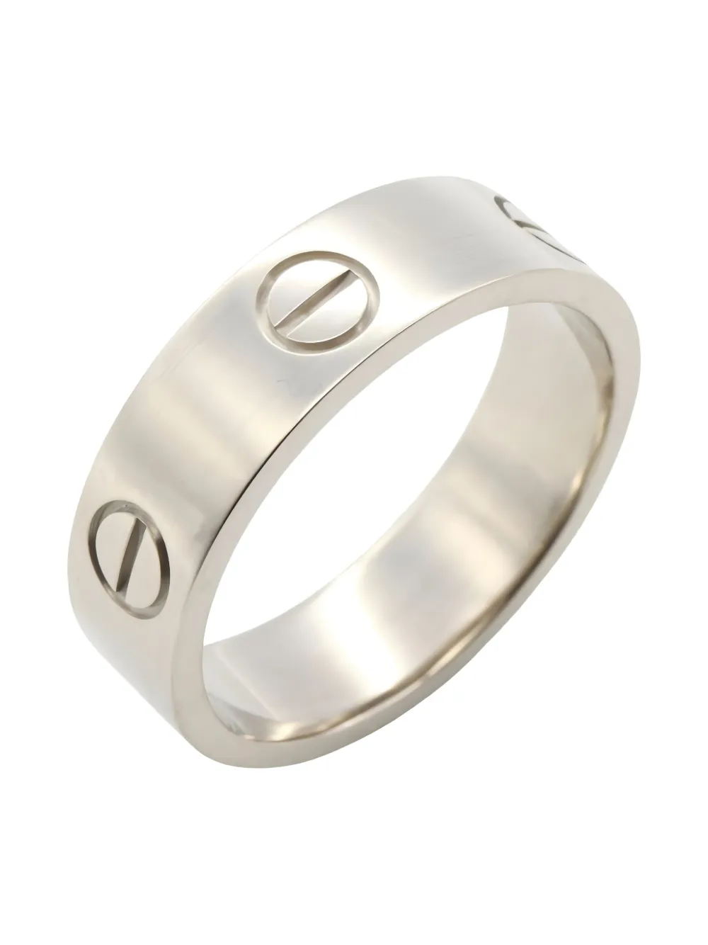 Pre-owned Cartier 10s 18k White Gold Love Ring In Silver