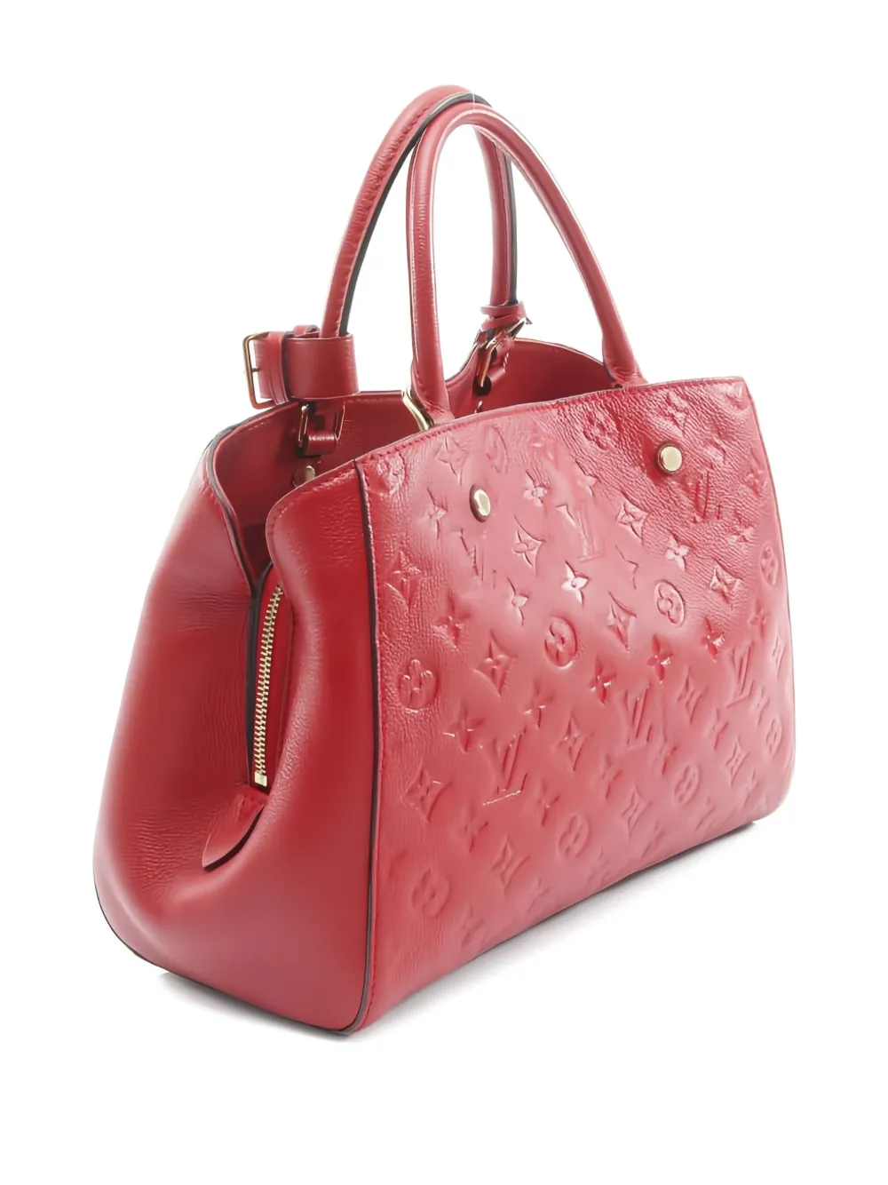 LOUIS VUITTON Pre-owned 2015 Montaigne Monogram-pattern Handbag In Red