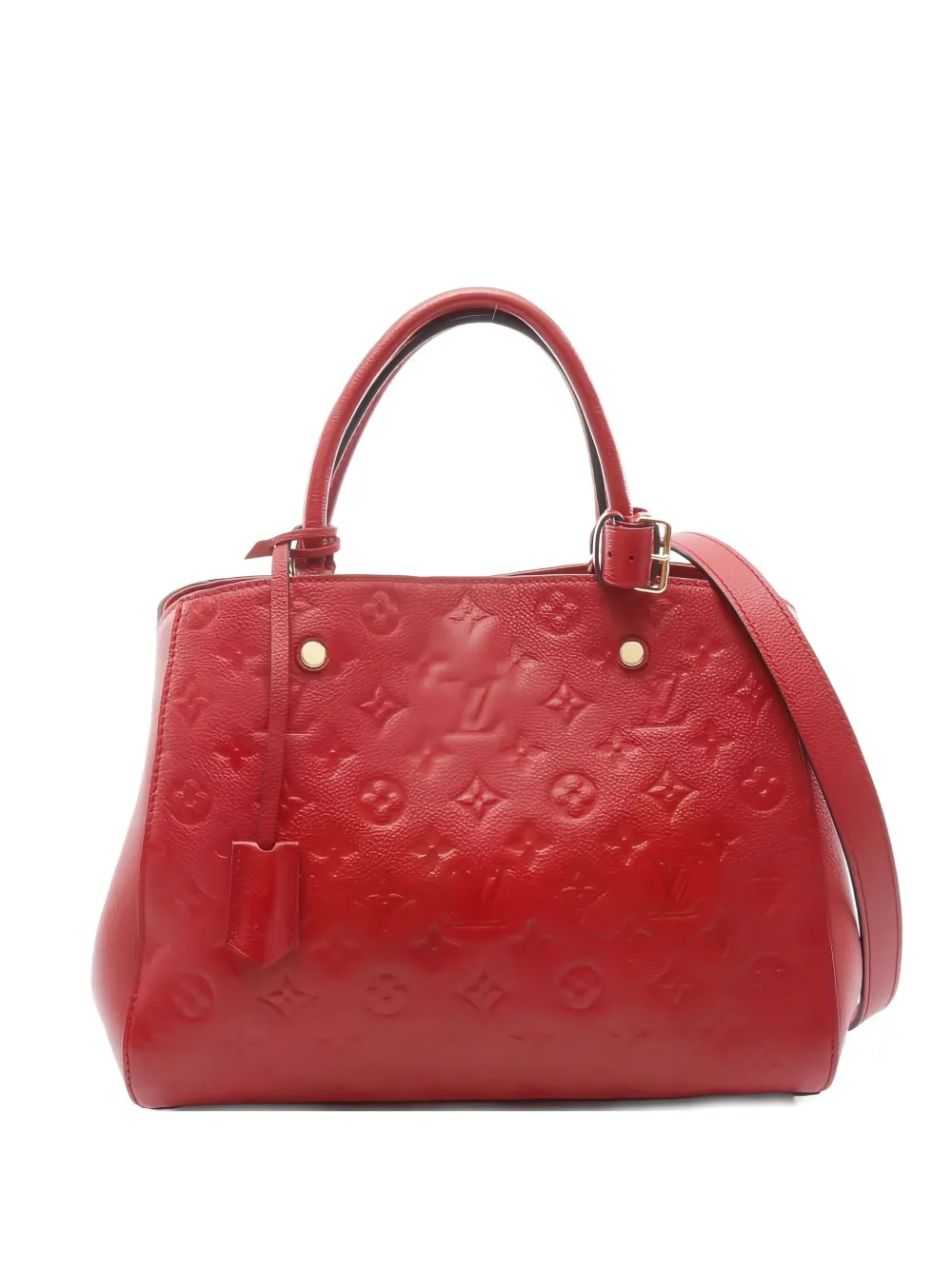 LOUIS VUITTON Pre-owned 2015 Montaigne Monogram-pattern Handbag In Red