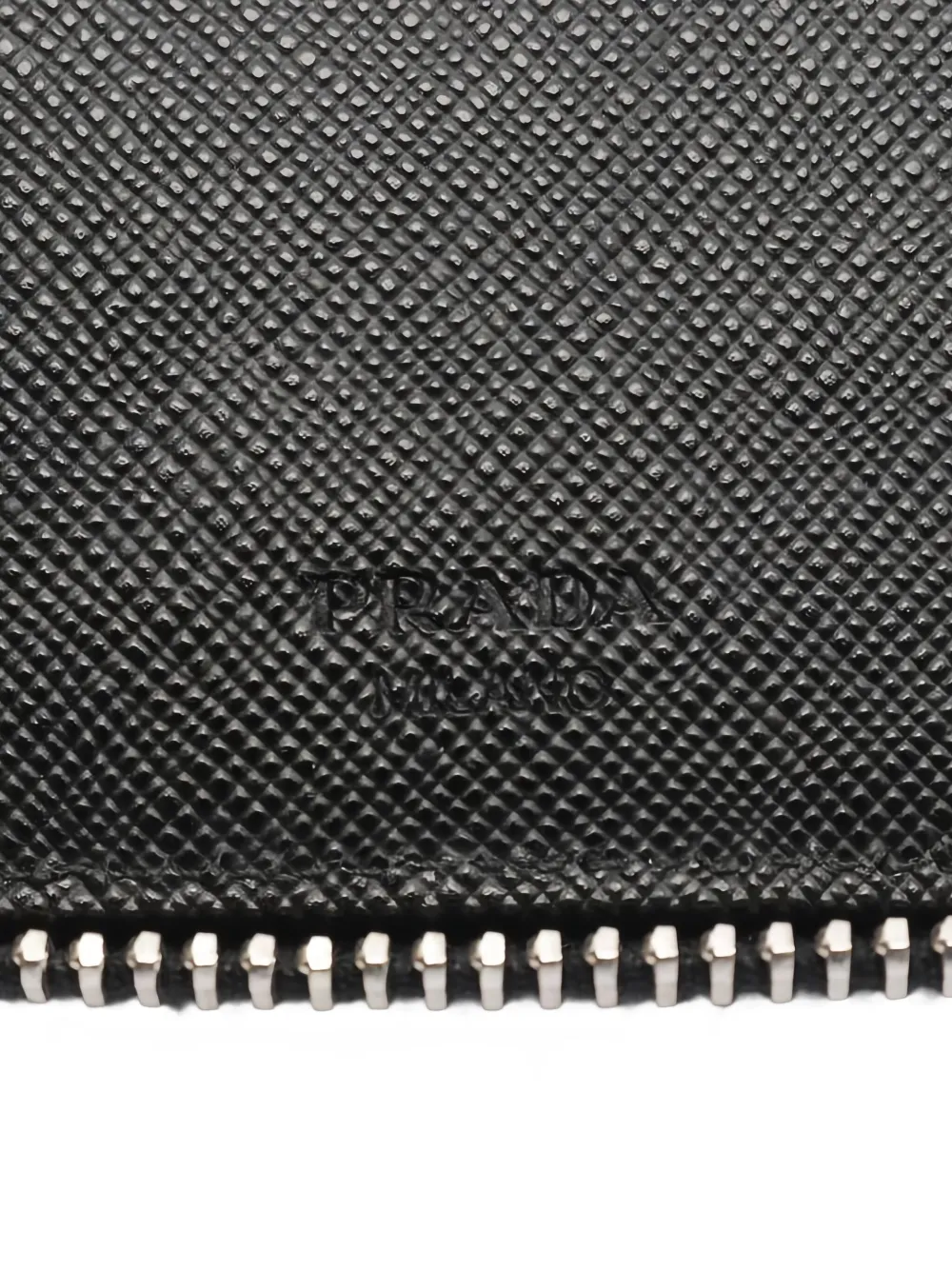 Pre-owned Prada 2000s Zippy Logo-embossed Wallet In Black