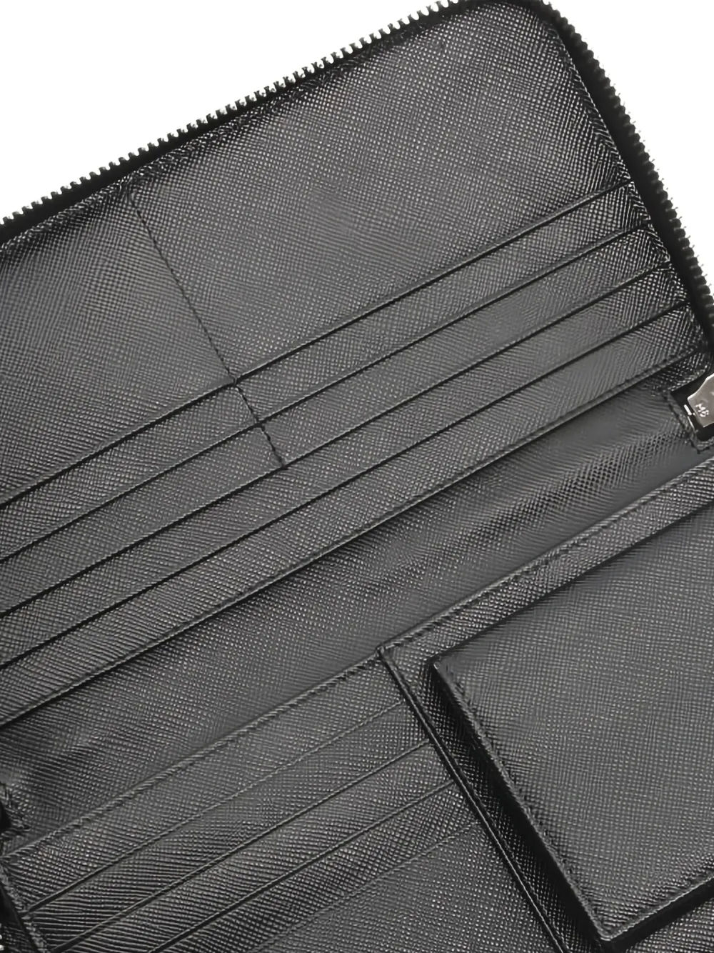 Pre-owned Prada 2000s Zippy Logo-embossed Wallet In Black