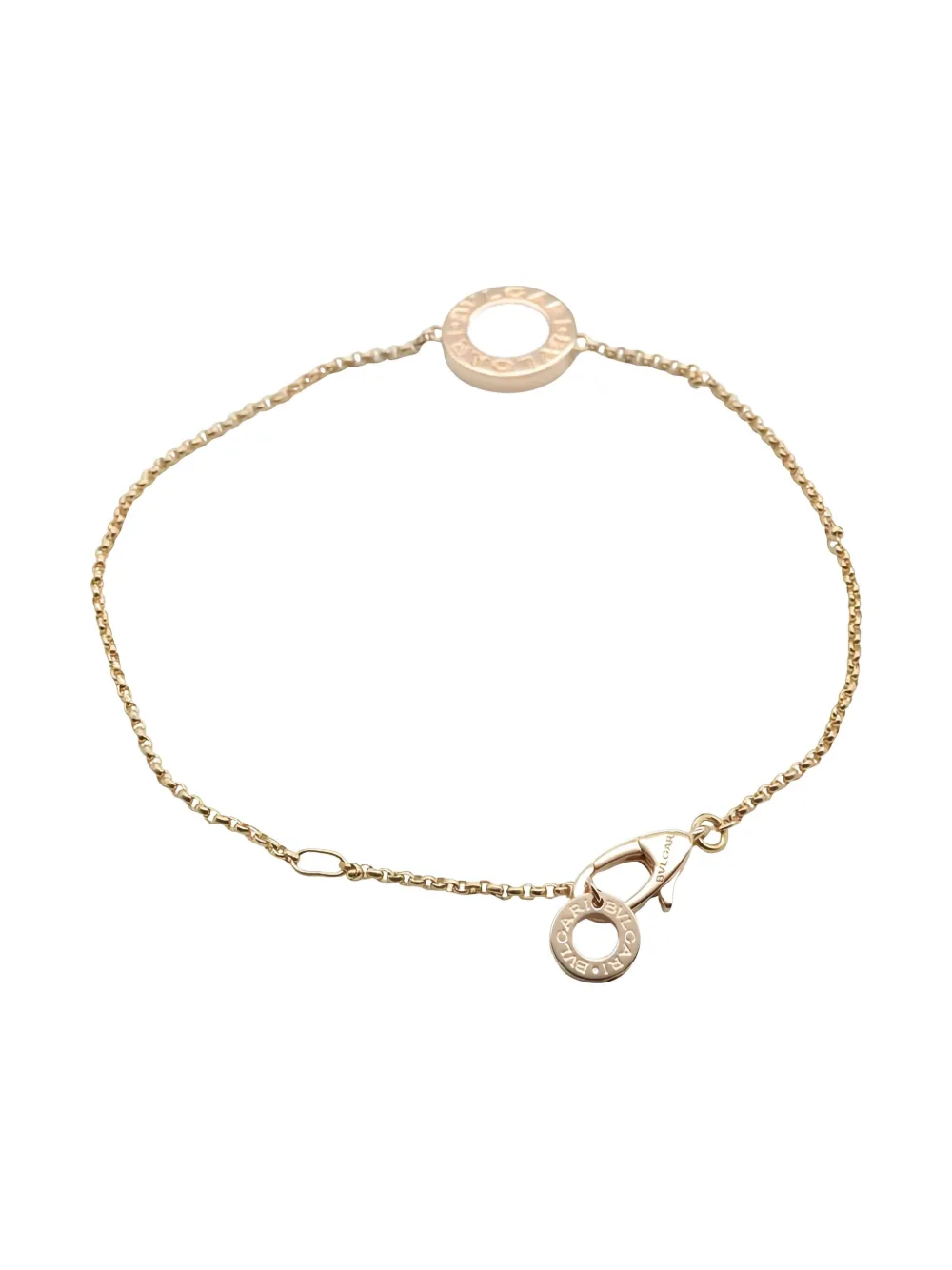 Pre-owned Bvlgari 2010s 18k Rose Gold Polish-finish Mother Of Pearl Bracelet In Pink