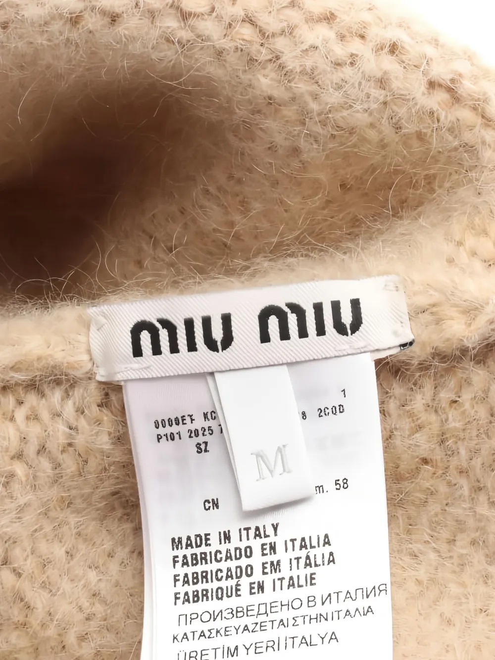 MIU MIU Pre-owned 2020s Logo Beanie Hat In Neutral