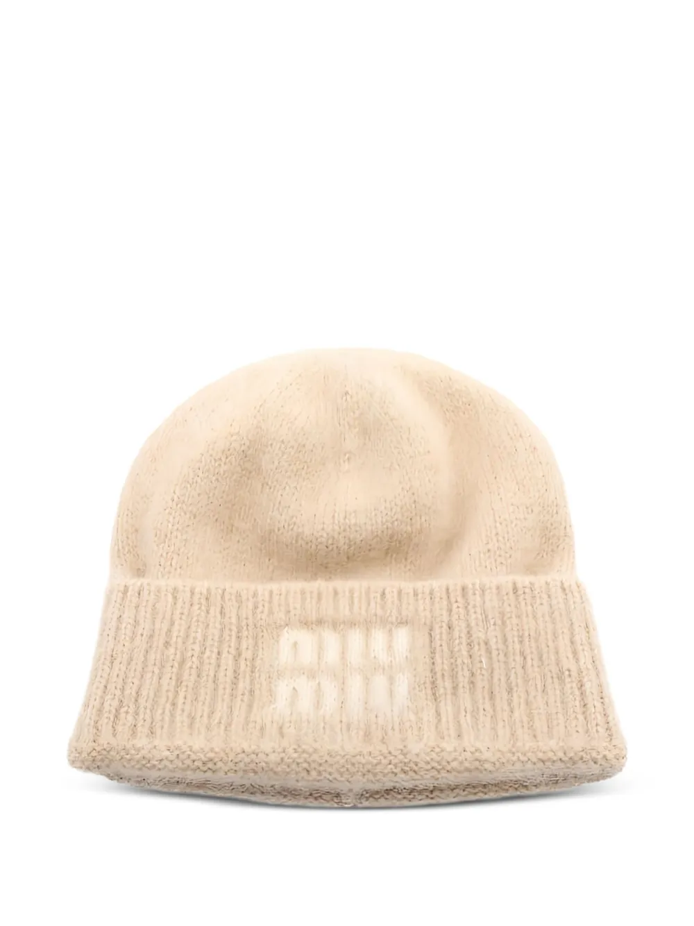 Miu Miu Pre-Owned шапка бини с логотипом (2020-е годы) | нейтральные цвета | Image 1