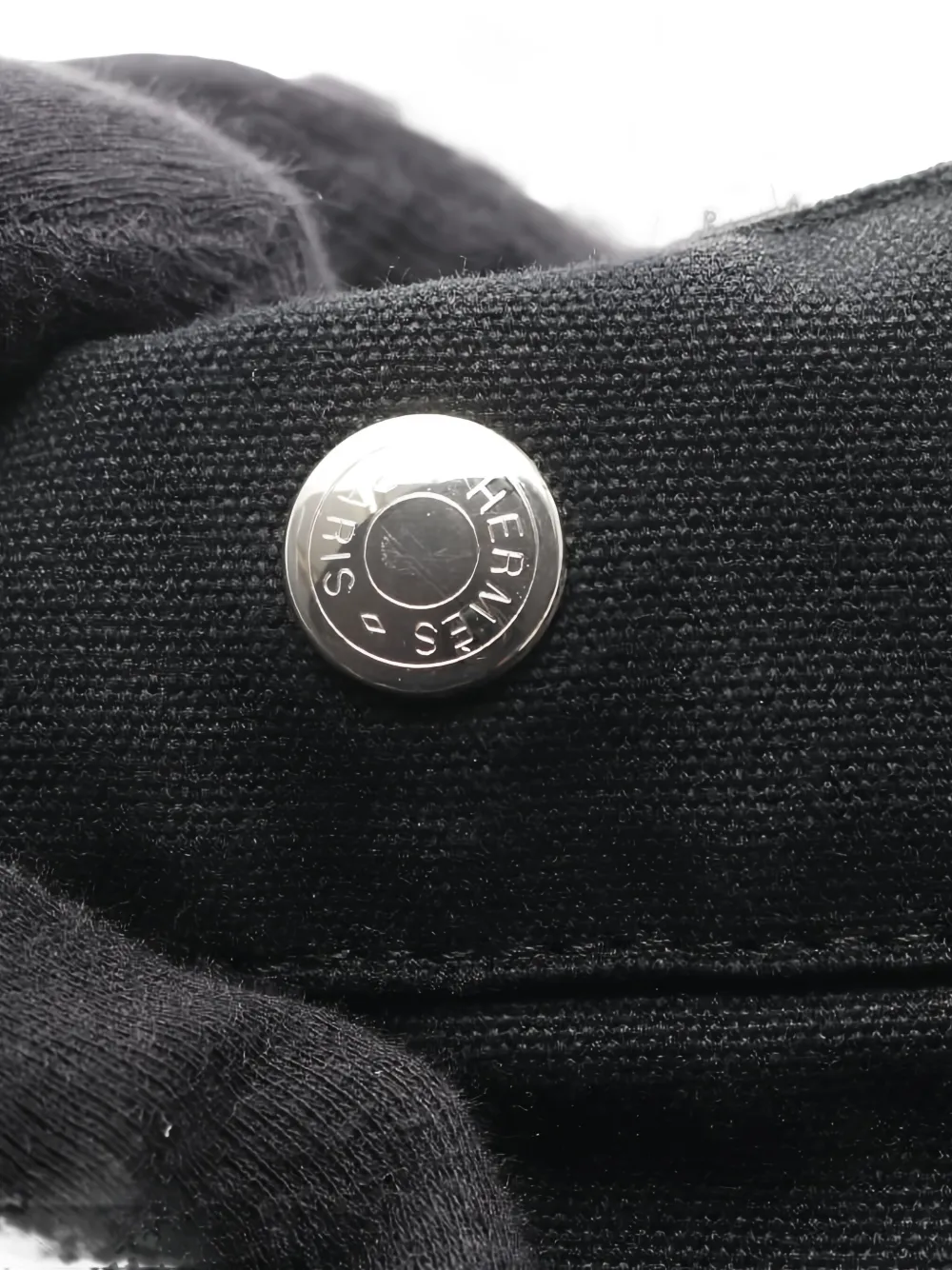 Pre-owned Hermes 2000s Foule Mm Striped Canvas Tote Bag In Black