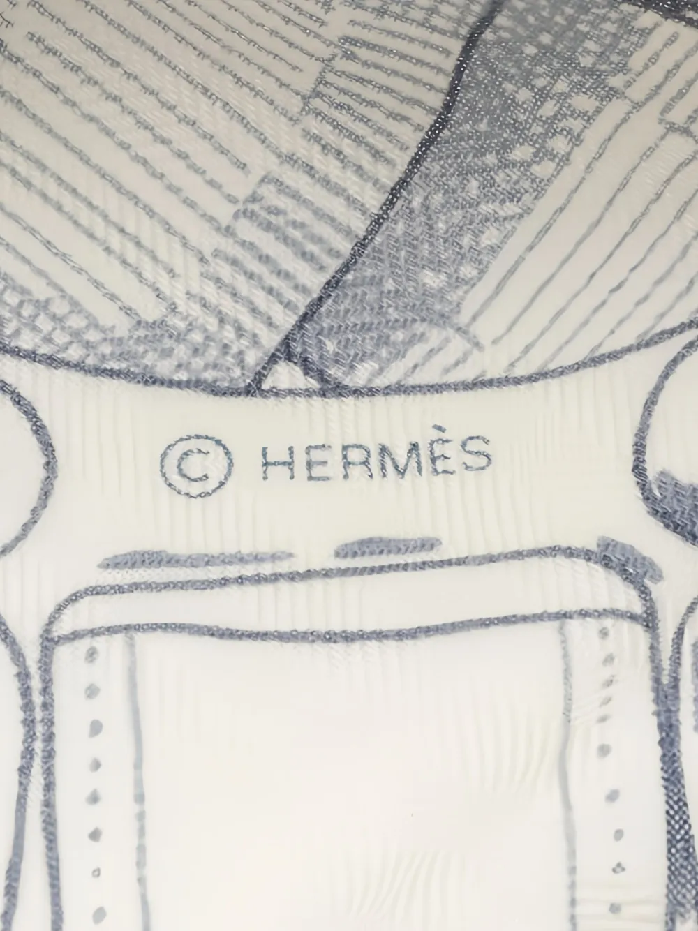 Pre-owned Hermes 2010s Cavalcadour Fleuri Scarf In Neutral