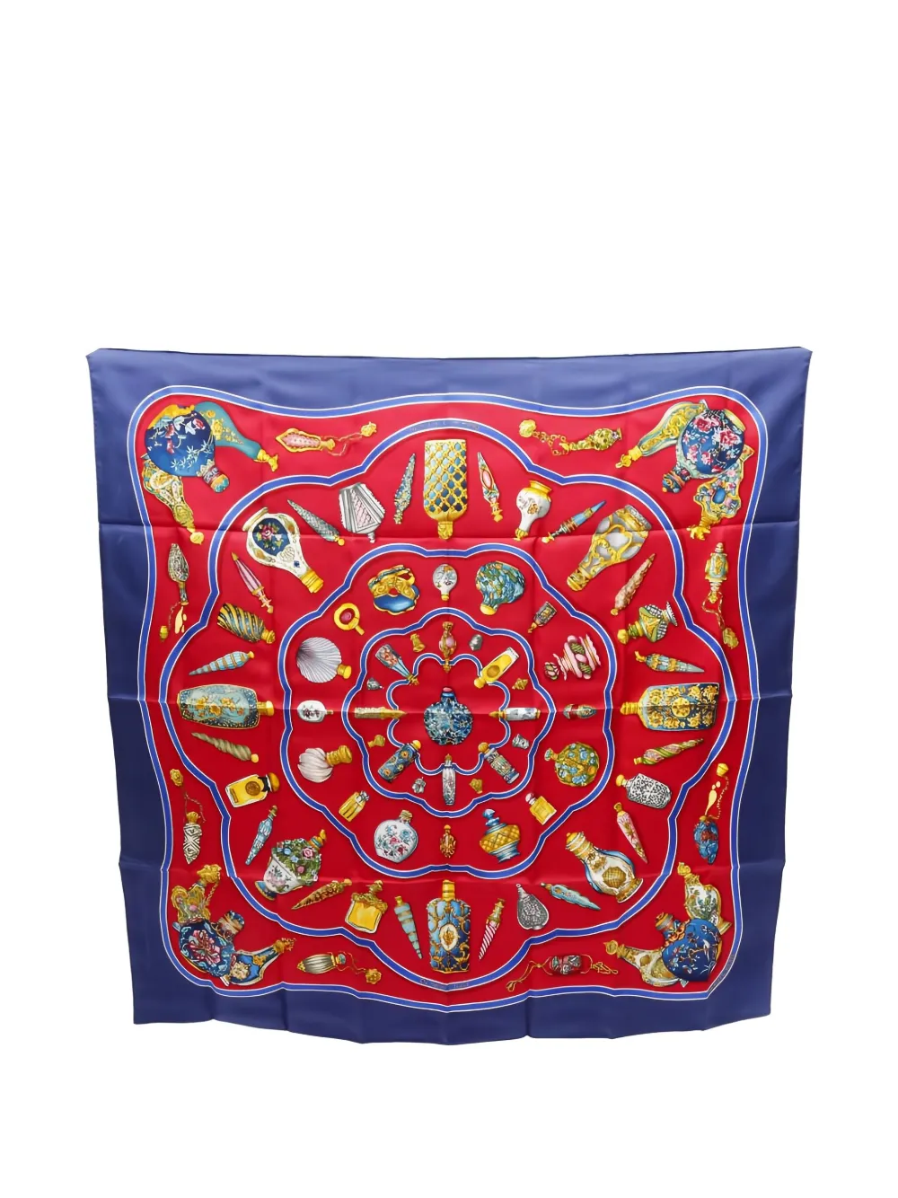 Pre-owned Hermes 2000s Carré 90 Printed Scarf In Red