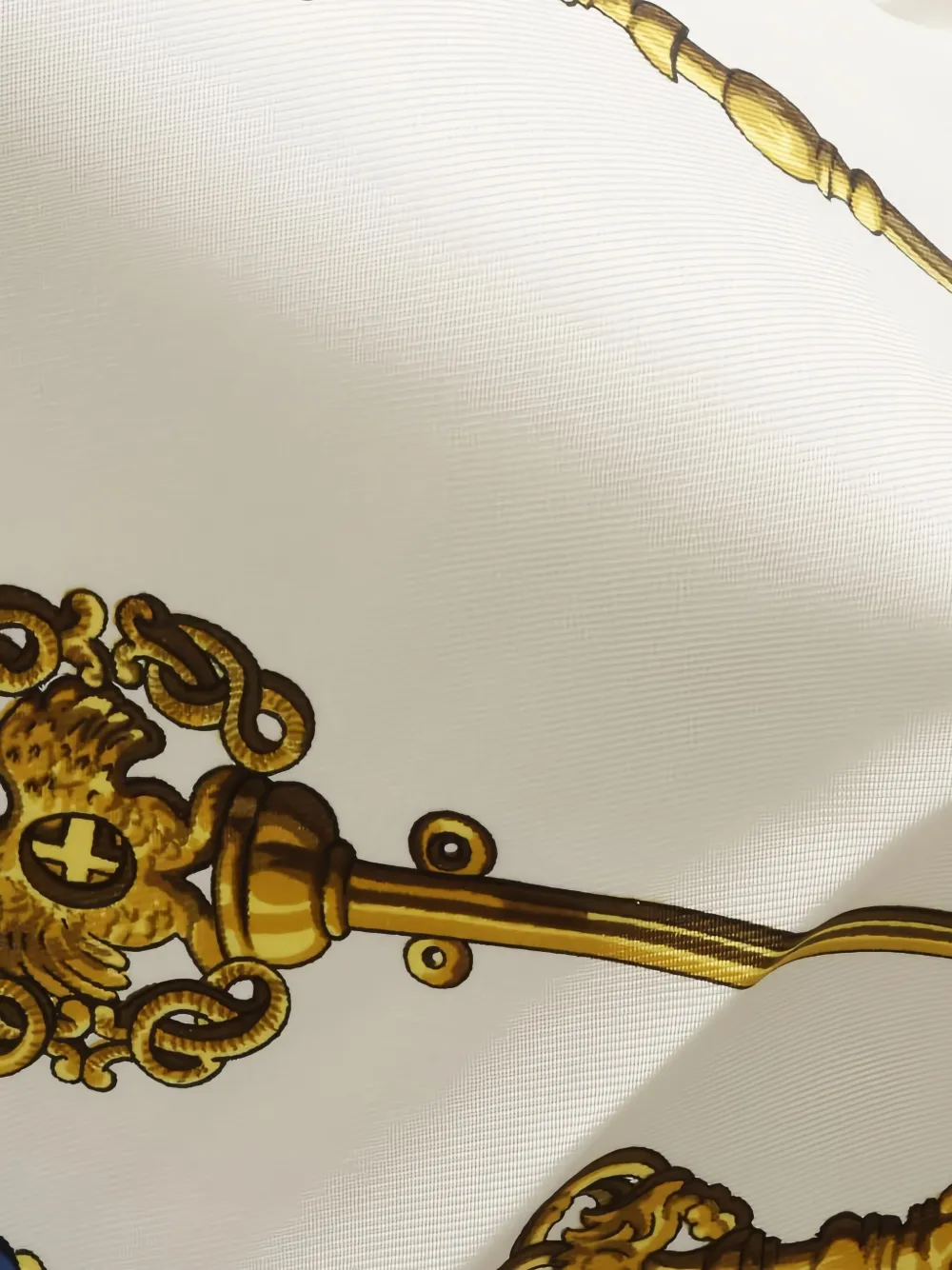 Pre-owned Hermes 2000s Carrés 90 Les Cles Keys-print Scarf In White