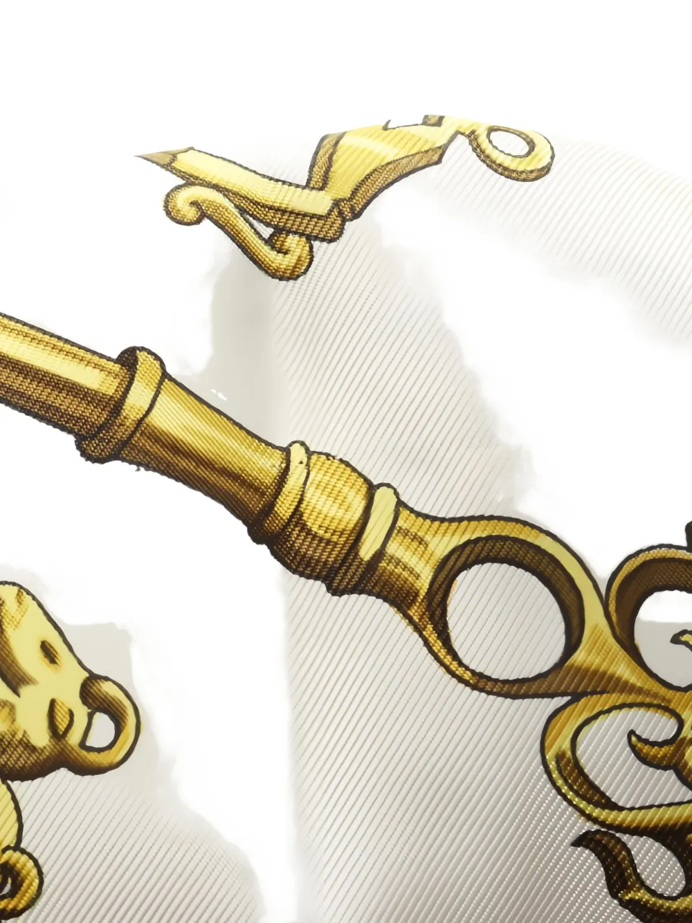 Pre-owned Hermes 2000s Carrés 90 Les Cles Keys-print Scarf In White