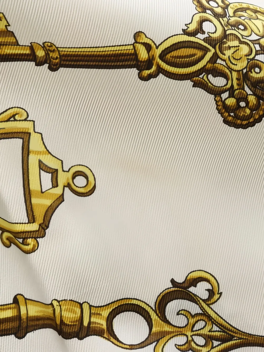 Pre-owned Hermes 2000s Carrés 90 Les Cles Keys-print Scarf In White