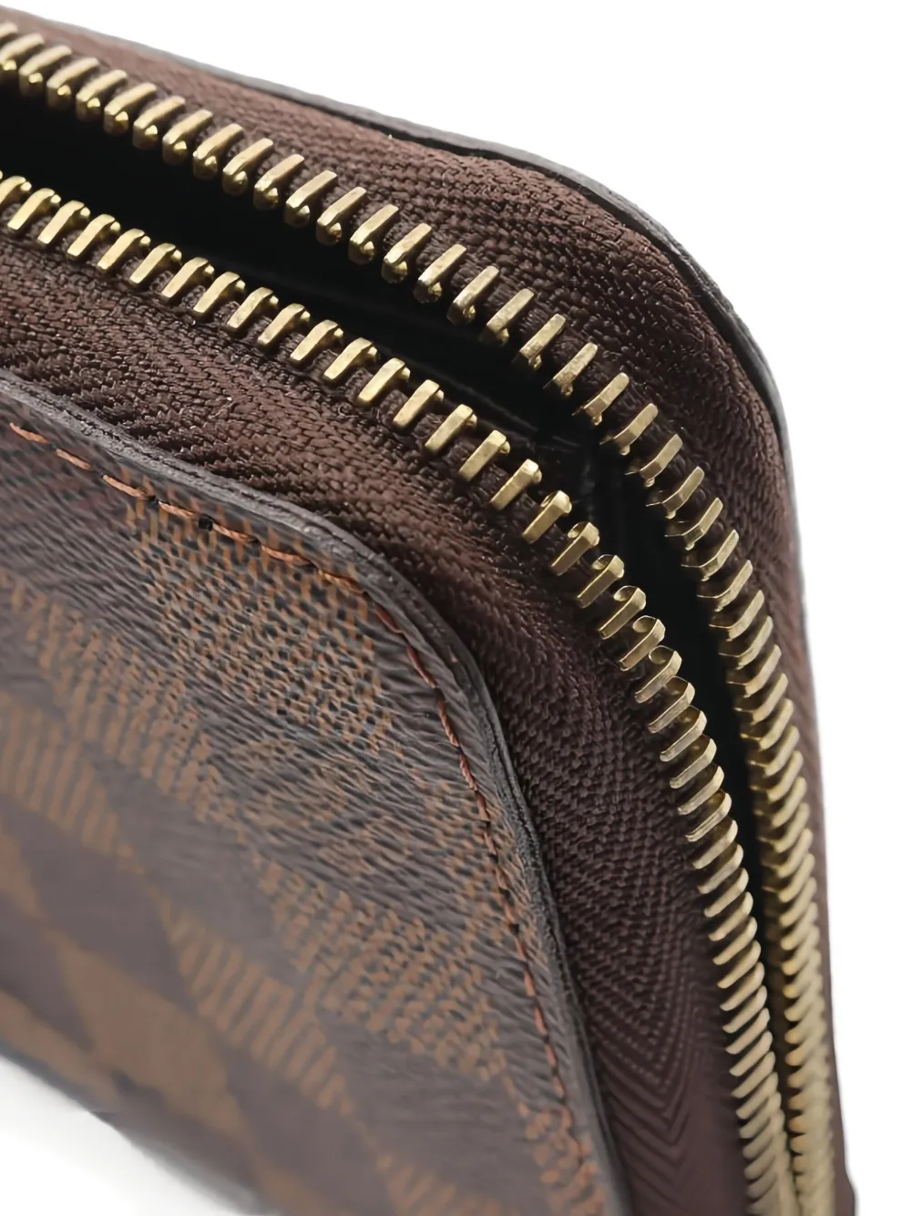 LOUIS VUITTON Pre-owned 2008 Damier Ebene Zip Wallet In Brown