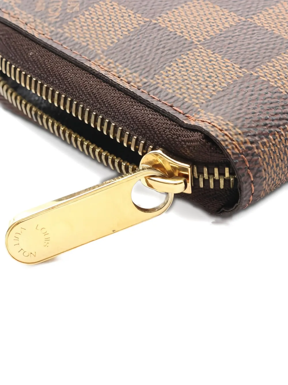 LOUIS VUITTON Pre-owned 2008 Damier Ebene Zip Wallet In Brown