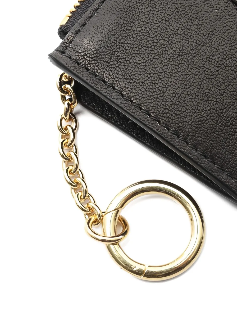 Pre-owned Miu Miu 2020s Nappa Leather Keyring Card Case In Black