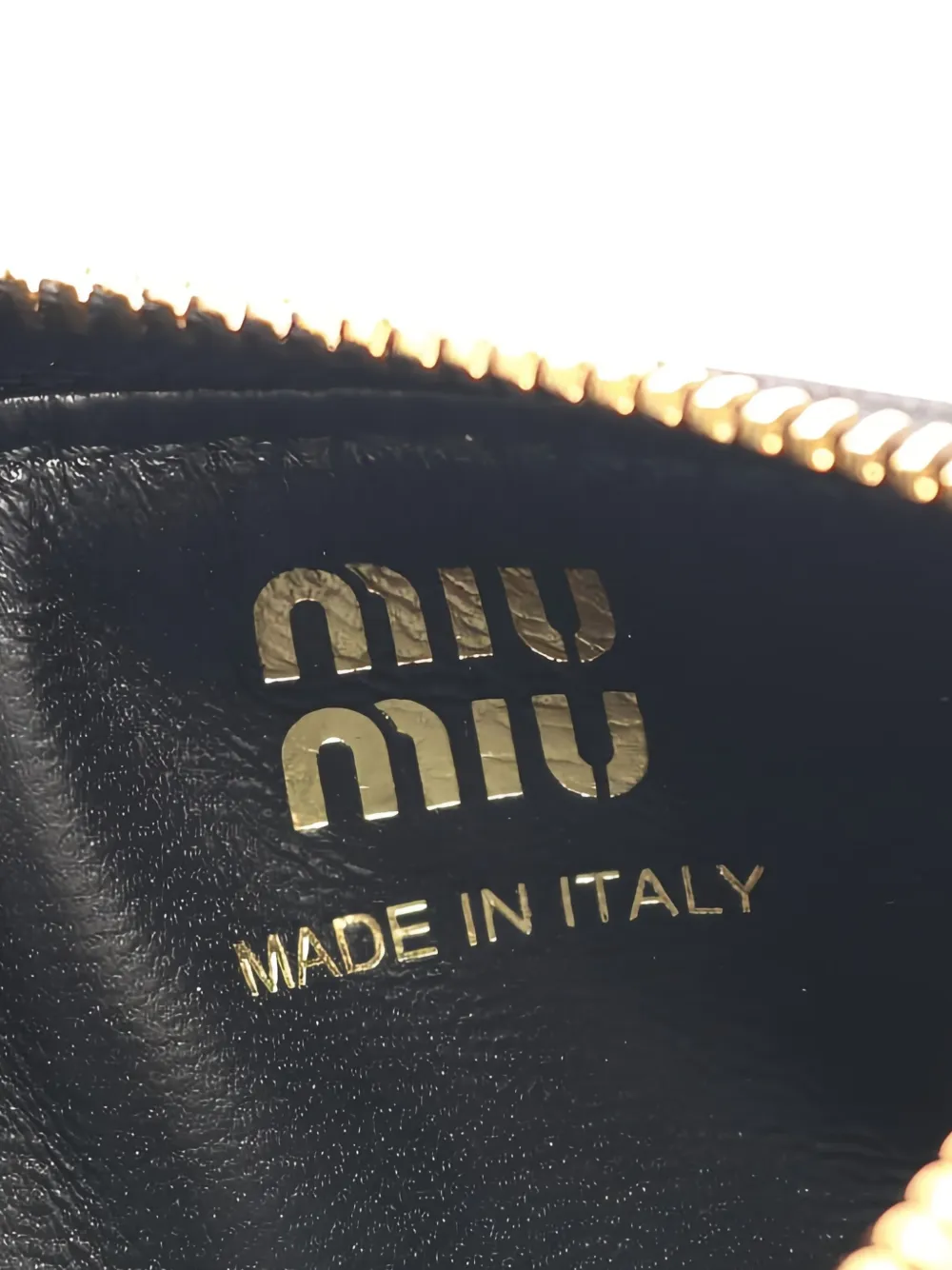 Pre-owned Miu Miu 2020s Nappa Leather Keyring Card Case In Black