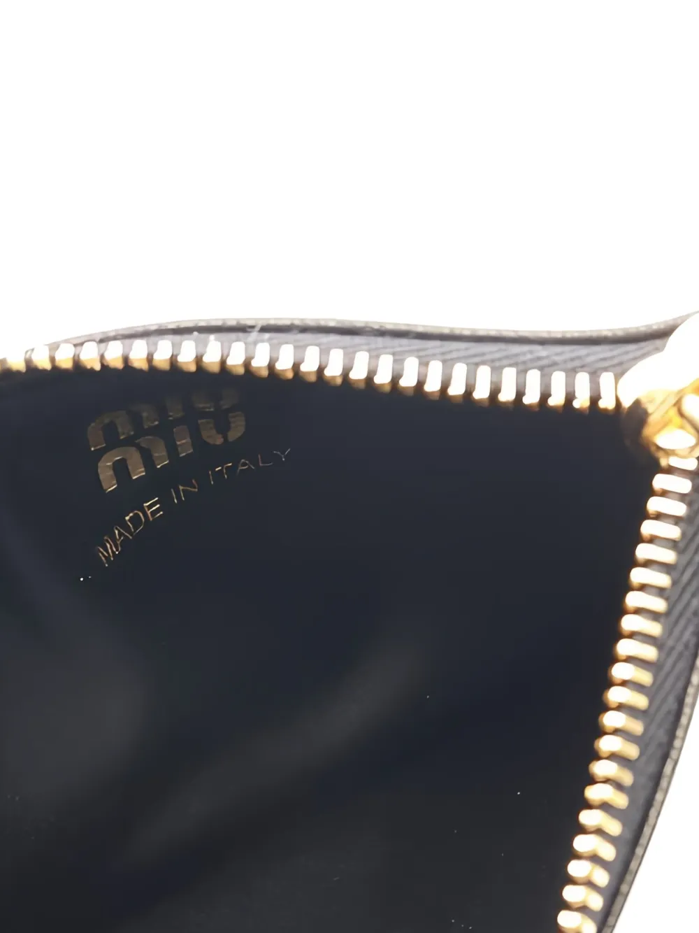 Pre-owned Miu Miu 2020s Nappa Leather Keyring Card Case In Black