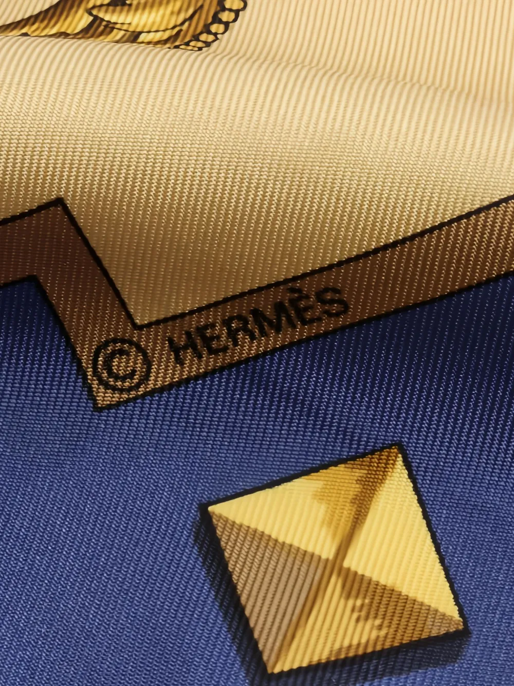 HERMES Pre-owned 2000s Les Cles Keys-print Silk Scarf In Neutral
