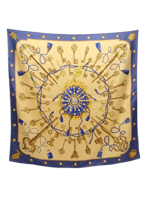 Hermès Pre-Owned 2000s Les Cles keys-print silk scarf