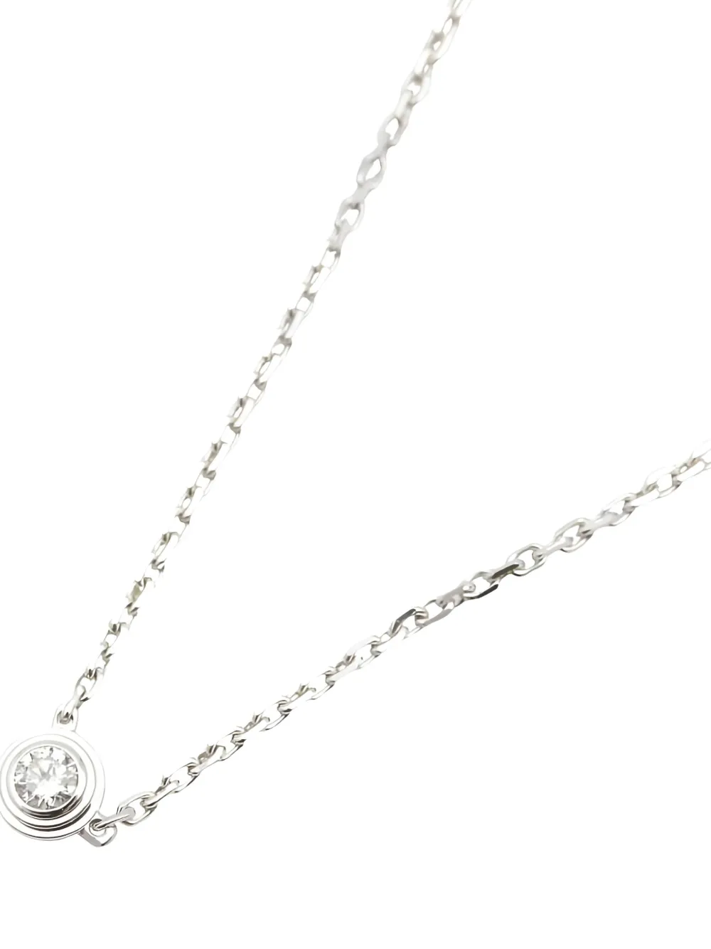 Cartier 2010s 18k white gold Damour XS diamond necklace - シルバートーン