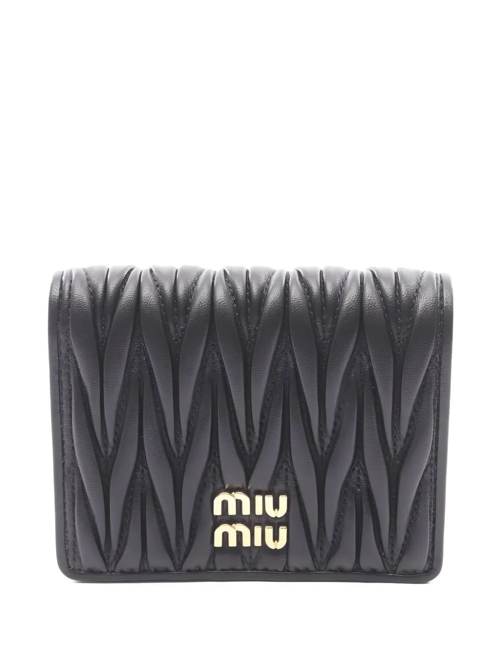 Miu Miu Pre-Owned 2020s matelassé bi-fold wallet | Black | Image 1