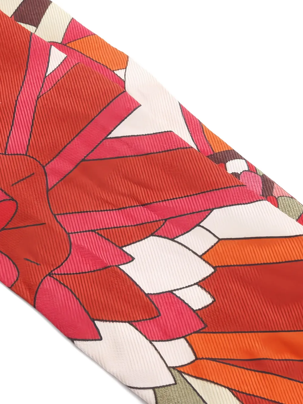 Pre-owned Hermes 2000s Les Flots Du Cheval Ribbon Scarf In Red
